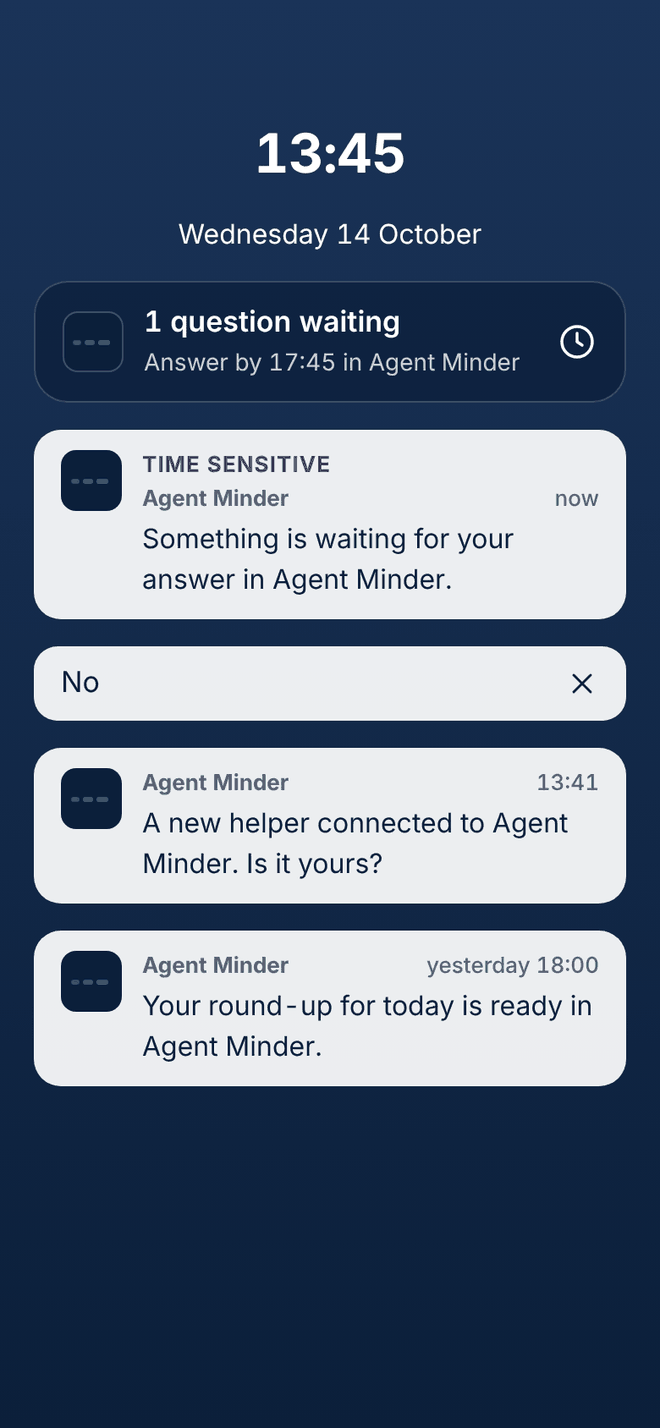 Design of the On your lock screen screen